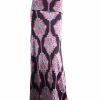 Regular Size * | Zoozie La Regular Size Flourish Black Pink Foldover Maxi Skirt