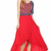 Regular Size * | Zoozie La American Flag Maxi Dress Red Stripe Top Navy Polka Dot Bow 1 Red Stripe Top Navy Polka Dot Bow Red 1 Maxi