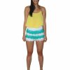 Regular Size * | Zoozie La White Aqua Lace Scalloped Shorts Regular Size