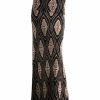 Regular Size * | Zoozie La Regular Size Black Nude Diamond Foldover Maxi Skirt