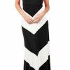 Regular Size * | Zoozie La Maxi Dress Strapless Asymmetric Black White