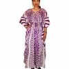 Regular Size * | Zoozie La Vacation Resort Drawstring Maxi Dress Vertical Tribal Purple White Regular Size