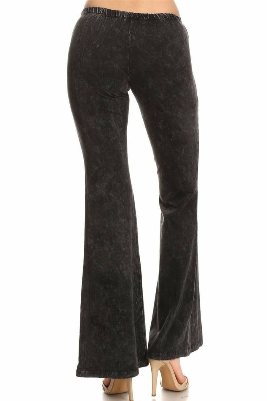 Regular Size * | Zoozie La Bell Bottoms Yoga Pants Denim Colored Regular Size Charcoal Gray