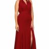 Regular Size * | Zoozie La Regular Size Plus Size Sleeveless Magic Transformer Maxi Dress Burgundy