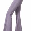 Regular Size * | Zoozie La Regular Size Bell Bottoms Yoga Stretch Pants Denim Lilac Lilac Purple